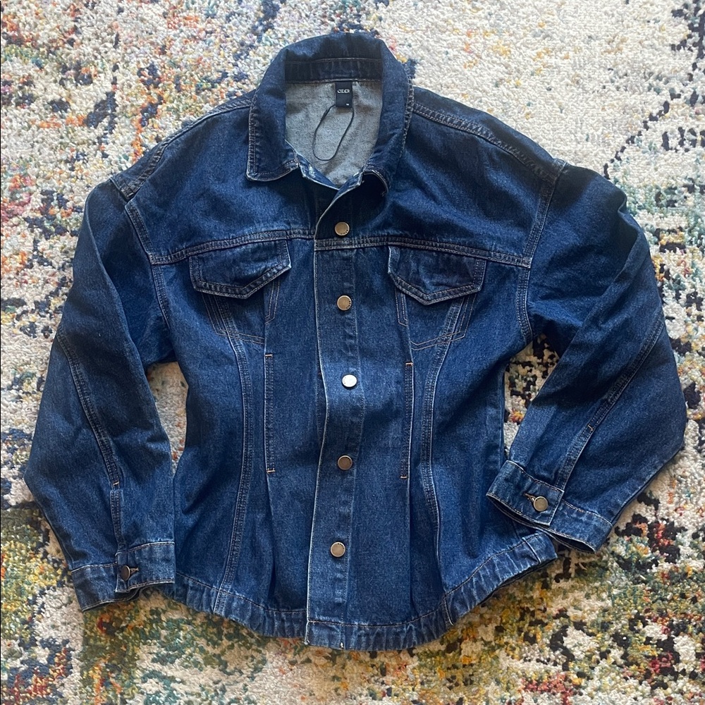 Cider Dark Blue Denim Jean Jacket - Button Front